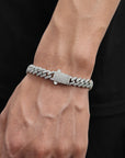Men's 8mm Cuban Link Bracelet - Gold/Platinum Zircon Hip Hop Jewelry (7/8/9 Inch)