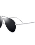 Men's Pure Titanium Sunglasses - Foldable Sports Shades (Silver/Gray Gradient)