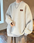 Men’s Pullover Knit Jacket – Loose-Fit Coolmax Sweater with Round Neck