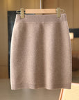 Women’s Pure Wool Knit Skirt – Elegant High-Elastic Short Skirt for Commuting Chic