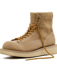 Bottes rétro américaines en daim pour homme 🇺🇸 | Cuir de vachette couleur sable 🟤 | Bottes de travail mi-hautes à talon plat ⚒️ (38-44 • Guide des tailles inclus)