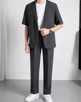 Half Sleeve Small Suit COAT+PANTS
