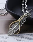 Pendentif plume en argent thaïlandais pour homme et femme