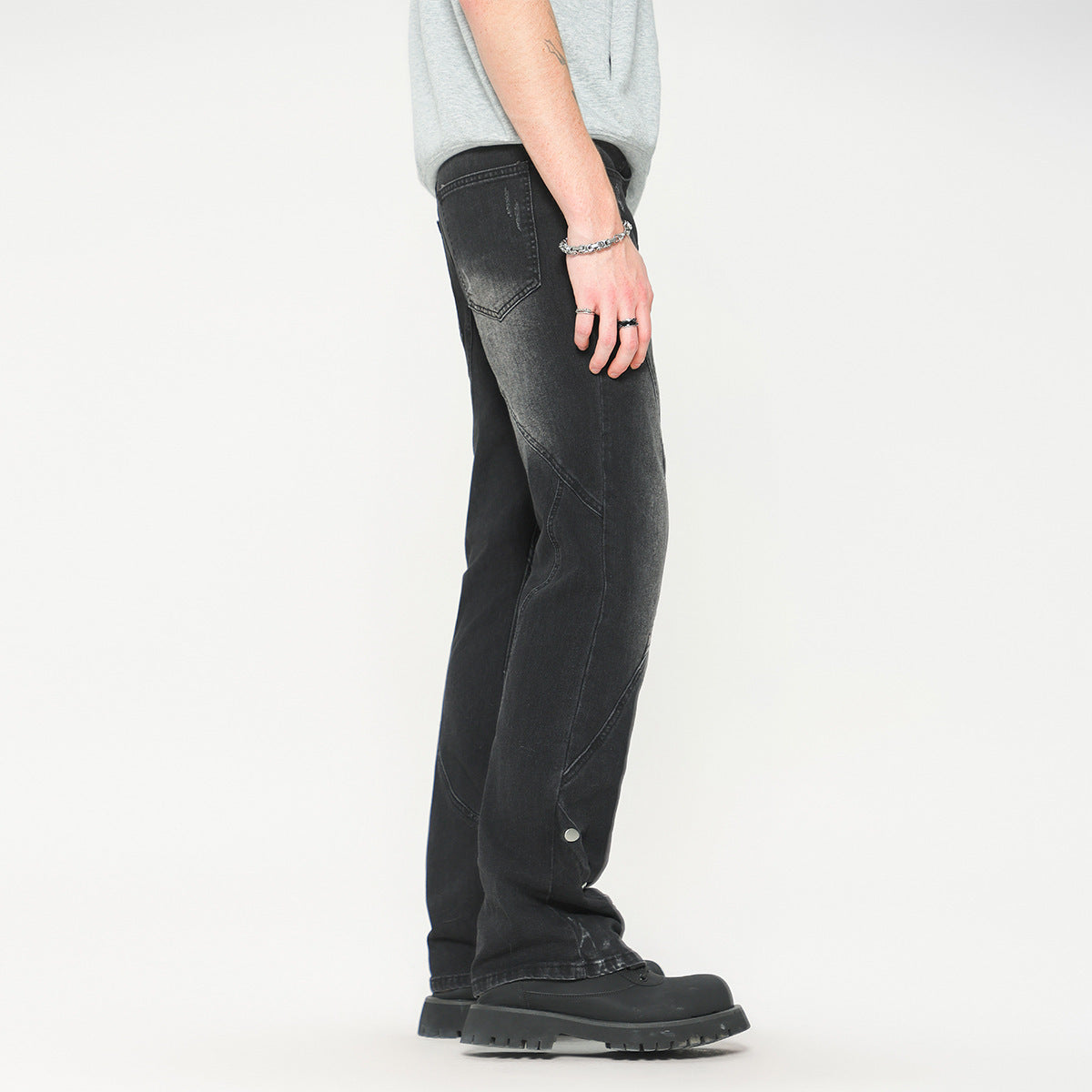 🖤 Men's Classic Slim Fit Jeans - Premium Black Denim (Mid Waist, Micro-Stretch)