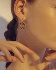 Boucles d'oreilles élégantes faites à la main avec gouttes d'huile pour femmes