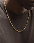 Men’s Hip Hop 18K Gold Titanium Steel Necklace – Bold Street Style Chain