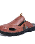 Men's Fashion Half Slippers - LazyBones' Casual Shoes (Black/Reddish Brown/Yellowish Brown)