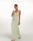 Waist-tight Hip-wrapped Vacation Backless V-neck Halter Dress women
