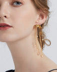 Water Ripple Tassel Earrings - 925 Sterling Silver & Gold-Plated