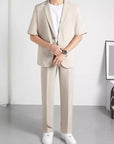 Half Sleeve Small Suit COAT+PANTS