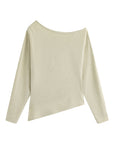 👚 Women's Power Shoulder Top - One-Shoulder Cold Shoulder Blouse
