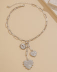 Cold Wind Heart-shaped Alloy Pendant Clavicle Chain