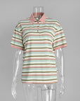Women's Stripe Polo Shirt – Cotton