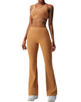 Women's Sculpting Yoga Set – Sexy Crisscross Back Tank & Flattering Horn-Leg Pants