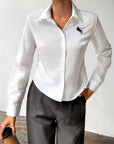 Women’s Casual Open-Front Long Sleeve Shirt – Minimalist Chic with Everyday Elegance