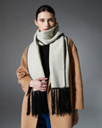 Women’s Double-Faced Woolen Tassel Scarf – Tie-Dye Warm Winter Shawl