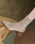 Women’s Thick Heel Pointed Toe Short Boots
