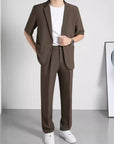 Half Sleeve Small Suit COAT+PANTS