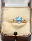 Rhombus Türkis Natur Opal Opal Ring 925 Silber