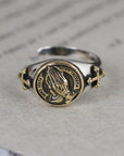 ⚔️✝️ Vintage Punk Cross Ring - Adjustable Sterling Silver