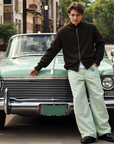 Men's American Retro Jeans – Classic Mid-Rise Straight Leg – 100% Cotton Vintage Denim