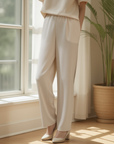 Women's Thin Mulberry Silk Loose High Waist Slim Suit trousers