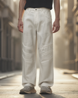 Men's Retro White Jeans – Classic & Timeless