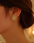 Boucles d'oreilles pendantes vintage en perles de Hong Kong – Créoles rétro chic en cuivre avec tiges en argent 925