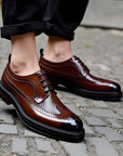 Chaussures brogues en cuir épais pour hommes