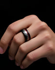 ✨MEN'S 8mm Electroplated Black & Red Spiral Tungsten Steel Ring