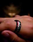 ✨MEN'S 8mm Electroplated Black & Red Spiral Tungsten Steel Ring