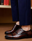 🔥 Men’s Business Leather Oxfords – Handcrafted Cowhide Dress Shoes