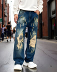 Men’s Wide-Leg Washed Jeans – Relaxed Streetwear Essential