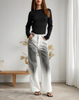Original Design High Waist Straight Slim Fit