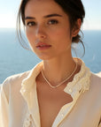 Women’s Natural Freshwater Pearl Necklace – Classic Simple Elegance