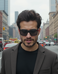 Men’s Retro Oversized Sunglasses - One-Piece Frame UV Protection (5 Color Options) Resin Lens Classic Shades