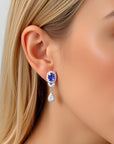 Natürliche Tansanit-Ohrstecker für Damen