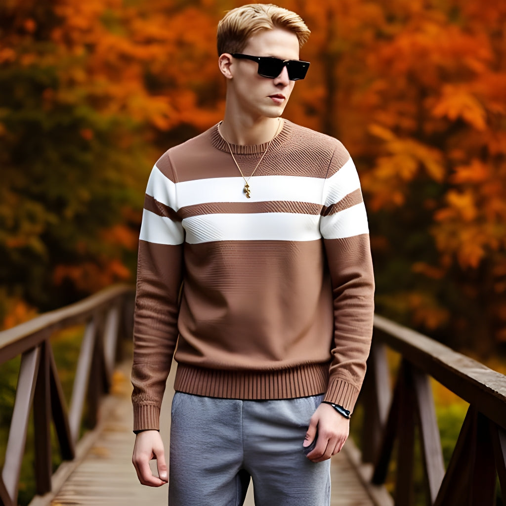Pull rayé en coton pour homme – Le confort intemporel rencontre le style moderne