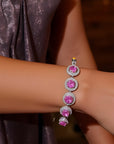 2.5 Carat Pink Moissanite Tennis Bracelet – Lab-Created Luxury – Hypoallergenic Sterling Silver