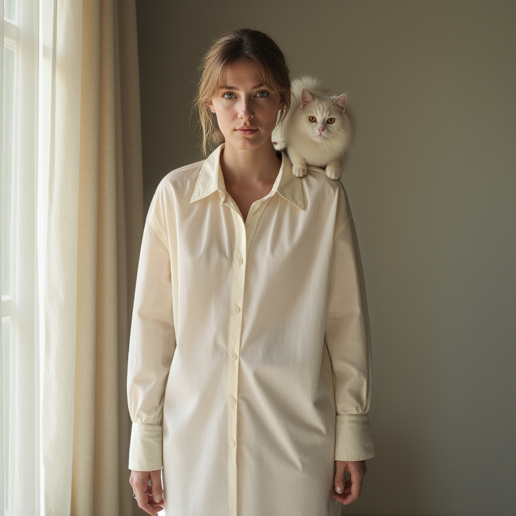 Women's Modal Cotton Lapel Shirt – Ultra-Soft Long Sleeve Tunic – Effortless Elegance