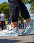 ✨ Men’s Luminous Particle Sneakers – Ice Silk Jacquard Mesh (White/Ice Blue, 39-44)