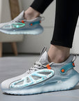 ✨ Men’s Luminous Particle Sneakers – Ice Silk Jacquard Mesh (White/Ice Blue, 39-44)
