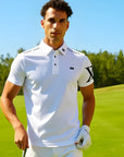 🏆 T-SHIRT DE SPORT PREMIUM POUR HOMME - COUPE AMPLE EN POLYESTER DE SOIE DE LAIT (BLANC/BLEU ROI) -
