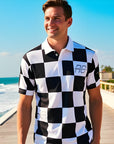Polo classique à carreaux pour homme - 100 % coton, essentiel pour l'été (carreaux noirs et blancs, S-XXL)