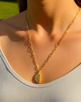 Women's Sterling Silver Maria Theresa Necklace – 925 Silver Coin Pendant (55cm Chain) – Timeless Elegance