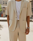 Half Sleeve Small Suit COAT+PANTS