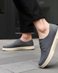 Men’s Genuine Leather Casual Shoes – Versatile Low-Top Full-Grain Design