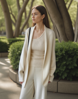 Women's 3-Piece Retro Knit Set – Artistic Cardigan Vest & Trousers – Vintage-Inspired Ensemble