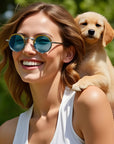 Women's Retro Round Sunglasses - Polarized TAC Lens Vintage Shades