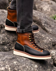 Personality New Martin Men's Boots – Premium 1st Layer Cowhide Retro Boots (Round Toe, Brown & Black)